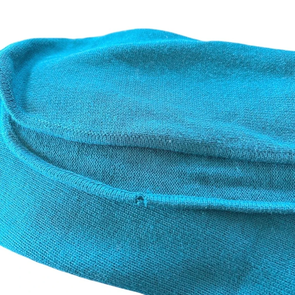 Michael Kors Tunic Women XL Teal‎ Ribbed Knit Exposed Back Zipper Oversized Chic